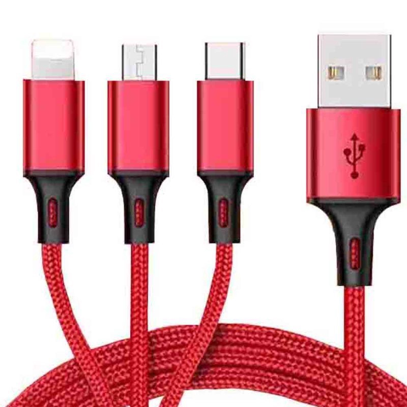 3 In 1 Multi Charger Cable Lighting Type C Micro Usb Charging Cables Shopee Philippines