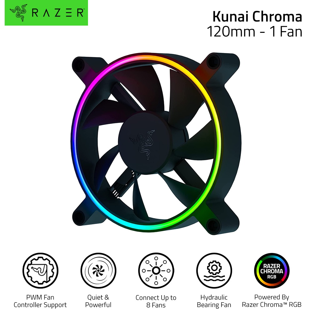 RAZER Kunai Chroma RGB 140MM 120MM LED PWM Performance Fan - FRML ...