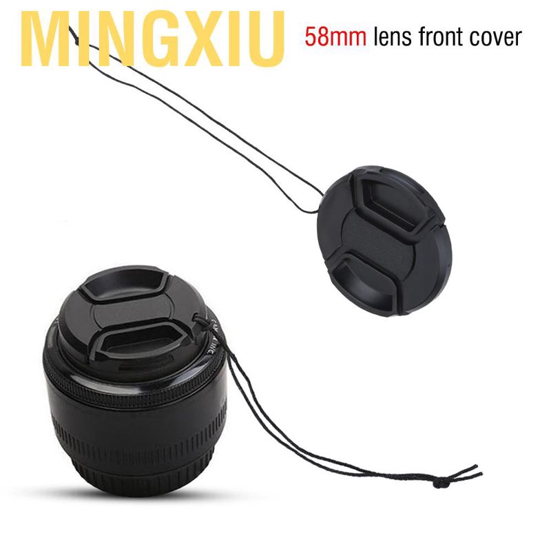 10Pcs 58mm Center-pinch Lens Front Cap with Cord for Cameras Pography Accessories DSLR Cameras Lens Caps with Anti-lost Strap Value-5-Star