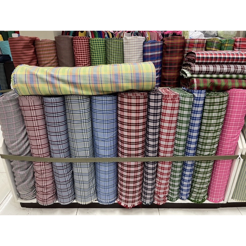 Checkered Oxford Woven Fabric 60" Width for School Uniform by YARD SET