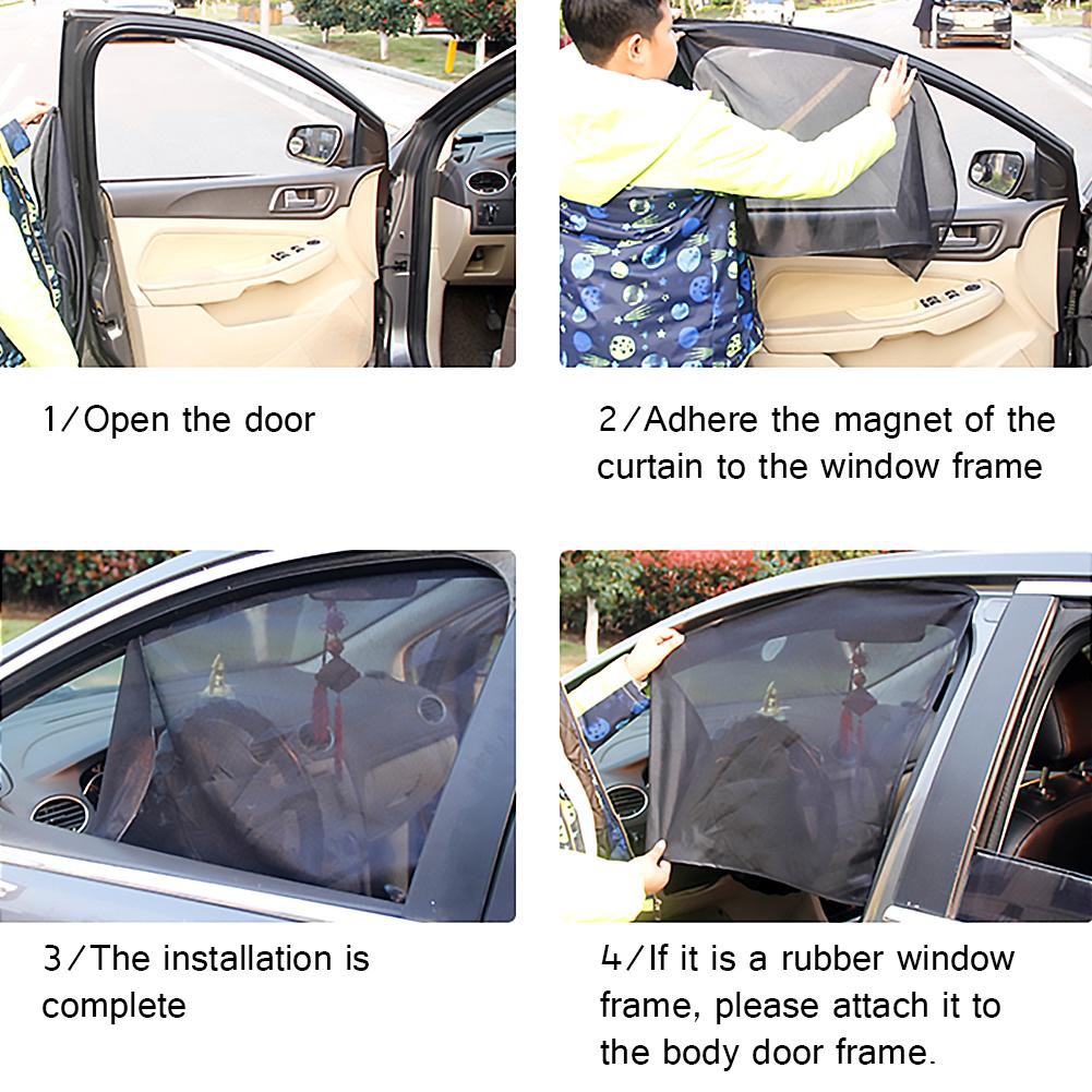 Thickened Mesh Car Magnetic Curtain Sun Shade UV Protect Side Window Sun Visor