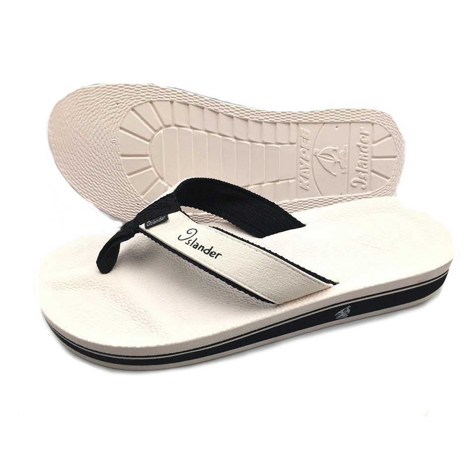 Islander mens 'WHITE/BLK' rubber slippers 100% original (makapal ...
