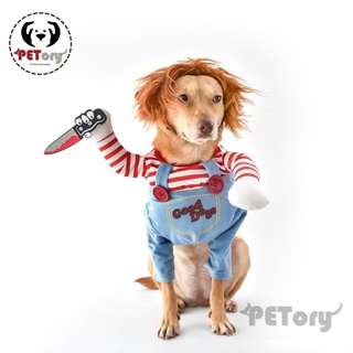 PETory Chuckie Cosplay Costume Pet Dog Cat Funny Outfit Transformation Clothes Set Spoof Halloween #7
