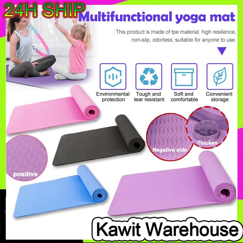 Yoga Mat Gym Fitness Exercise Pad Thick Pilates Mat NonSlip Fitness Mat Shopee Philippines
