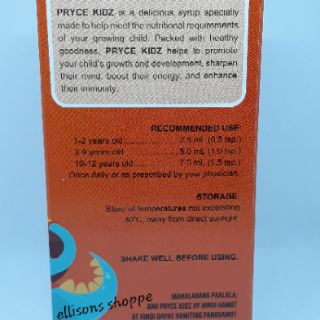 PRYCE KIDZ 250ml Vitamin Syrup for Kids 1-12 yrs Old (Generic for ...