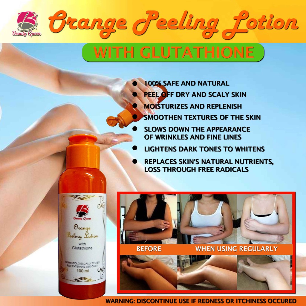 Beauty Queen Orange Peeling Lotion With Glutathione 100ml Shopee