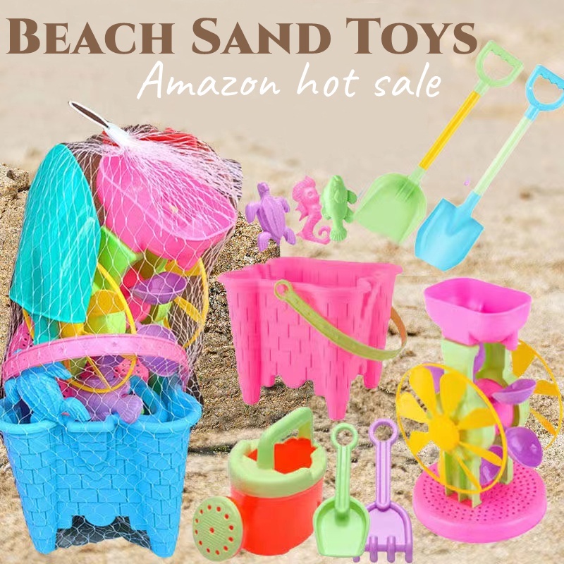 Summer Kids Beach Toys Set Outdoor Seaside Beach Toy Car Castle Barrel