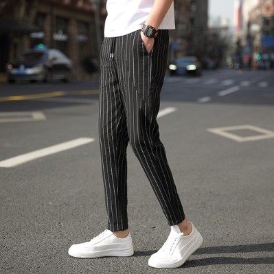 korean striped pants