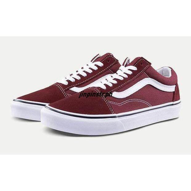 wine old skool vans