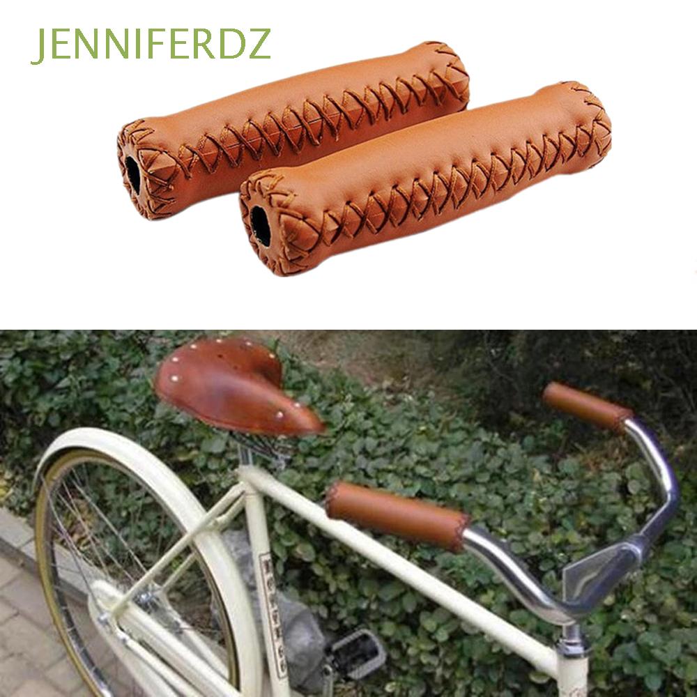 JENNIFERDZ Cycling Leather Bicycle Grips Folding Folding Retro Cycling