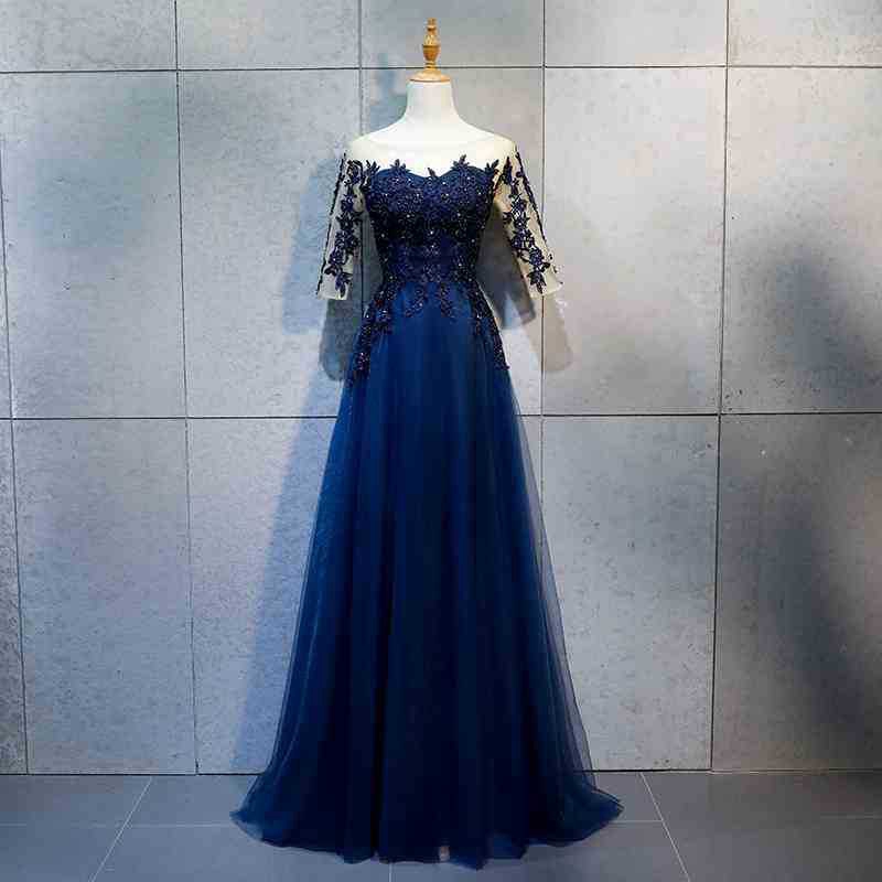 blue evening dress