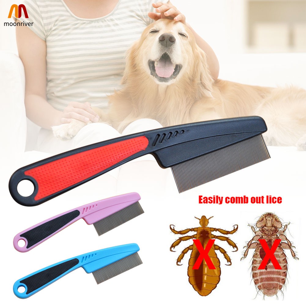 Flea Comb for Long Haired Cats Dogs Anti Knot Grooming Comb Easy Grip