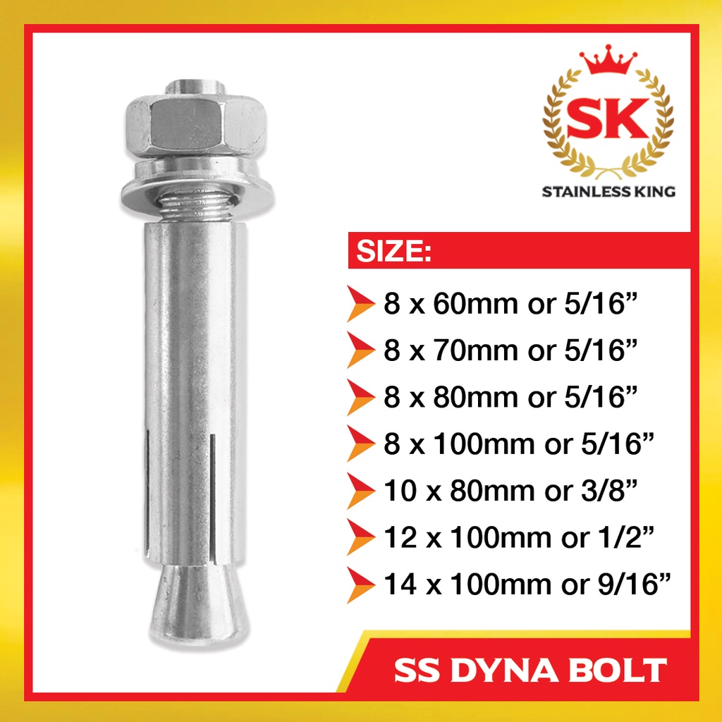 Stainless Dyna Bolt Expansion Bolt Stainless Steel SUS304 S FJGZ