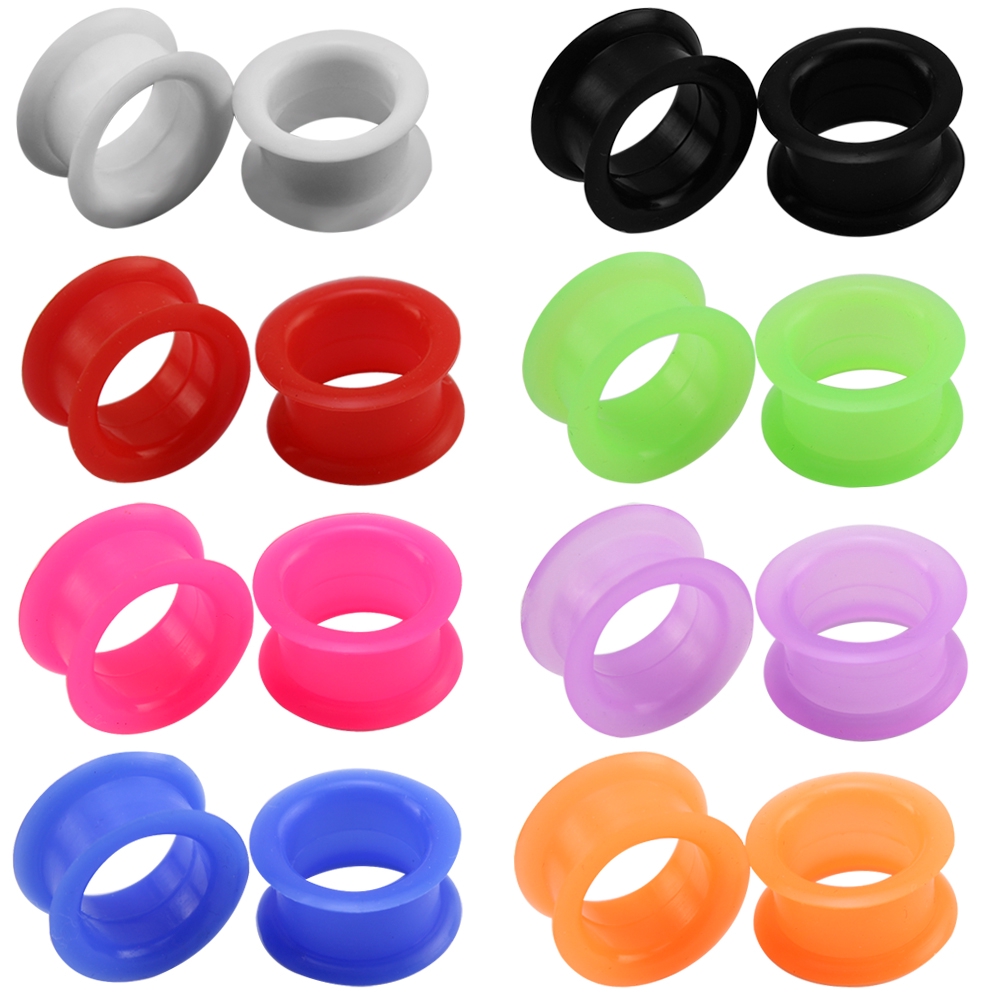 4-12MM Silicone Ear Tunnels Simple Thick Ear Expanders Gauges Piercings ...