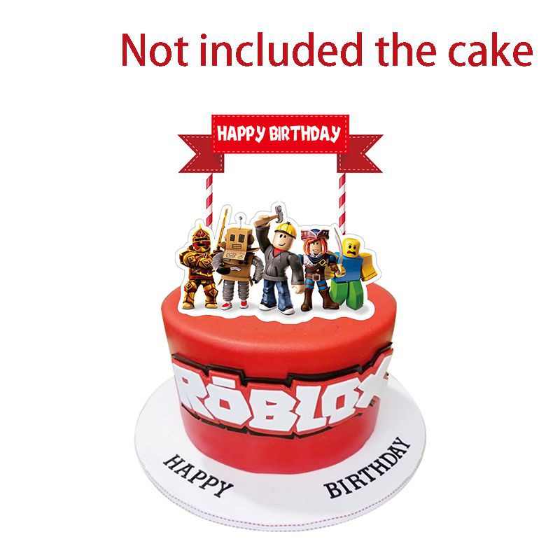 Roblox Birthday Party Supplies Banner Balloons Cake Toppers Cupcake Decor Kit Shopee Philippines