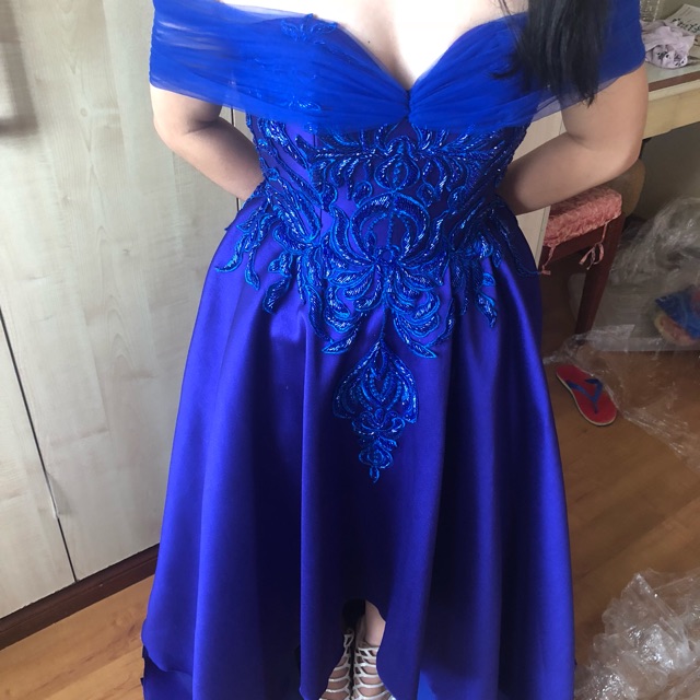 royal blue filipiniana