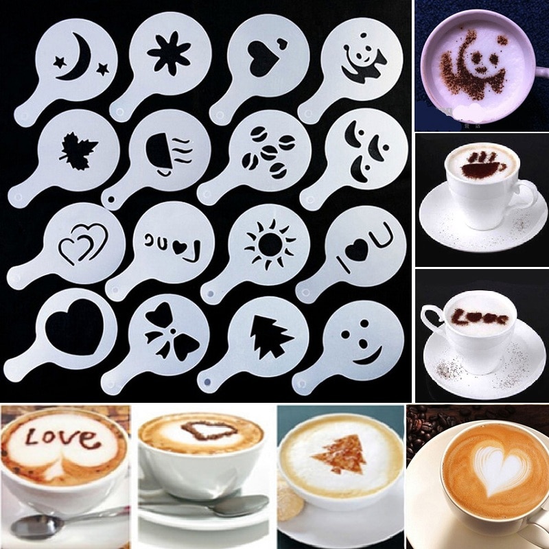 3pcs Kitchen Accessories Cookies Mould Biscuit Mold Cake Decorating Coffee Stencil 3/6PCS Coffee Stencils for Latte Art 