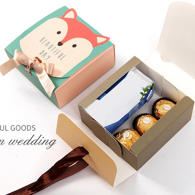 Gift Packing Box Cute Animal Printed Wedding Birthday Candy Souvenir Gift Box Shopee Philippines