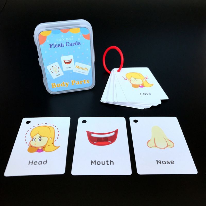 Baby Preschool English Learning Flash Cards  Montessori Educational Alphabet ABC Numbers Toys #5
