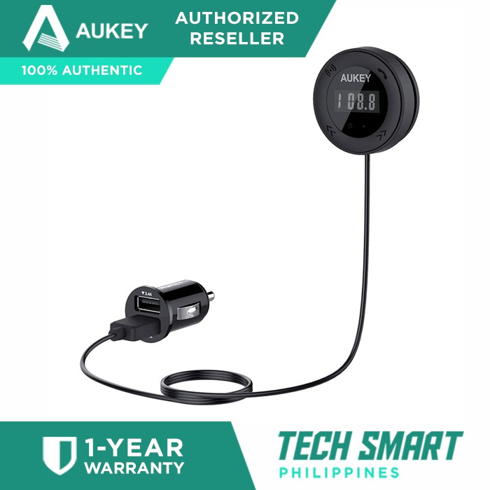 Aukey Bluetooth Fm Transmitter Car Charger No Aux Port Shopee