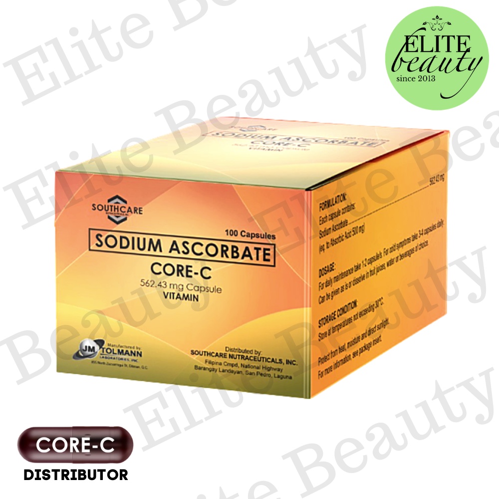 Core C Sodium Ascorbate Vitamin C 562.43mg box of 100 capsules