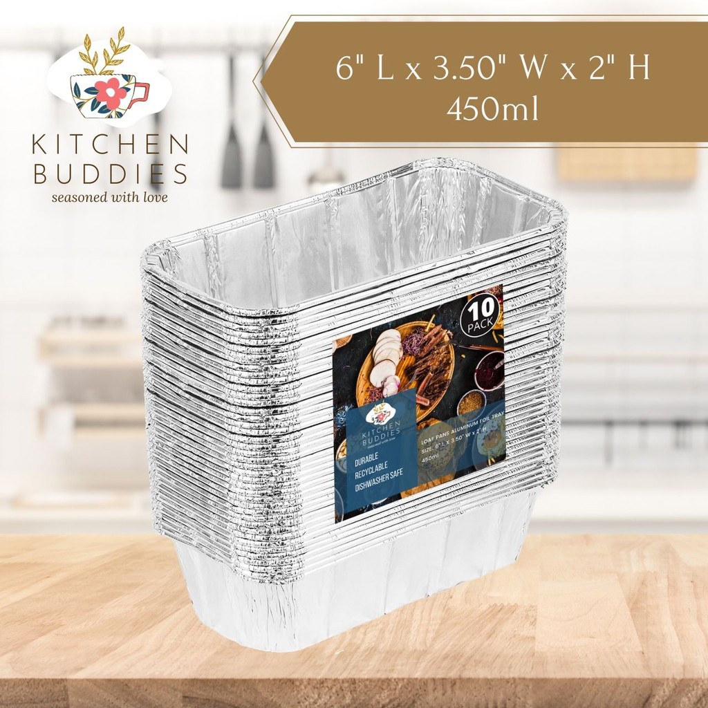 Extra Small Loaf Pans Aluminum Trays 6X3.50X2 Bread Tin Pans (10Pcs