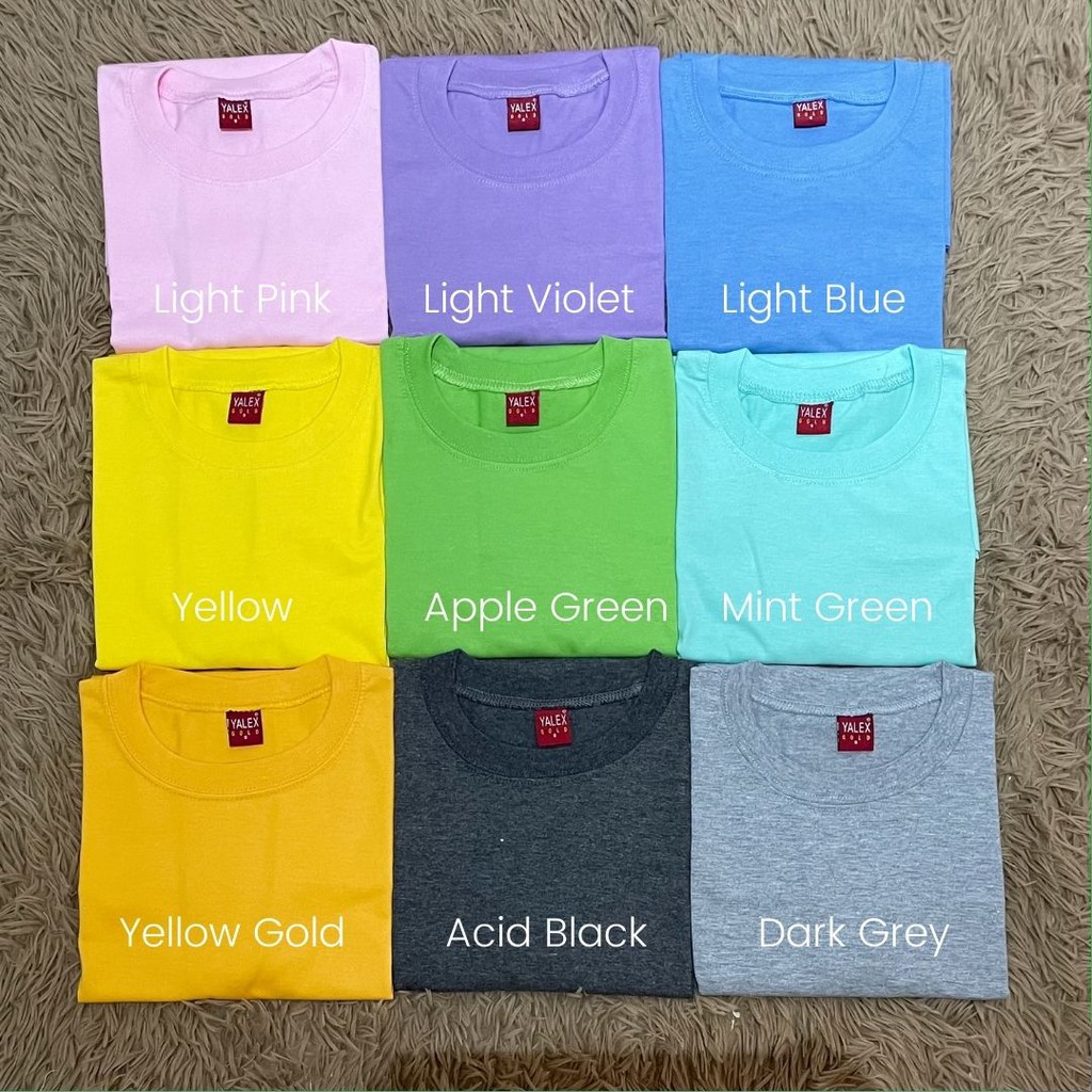 YALEX Red Label Plain T-shirt Unisex ALL COLORS (LOWEST PRICE) | Shopee ...