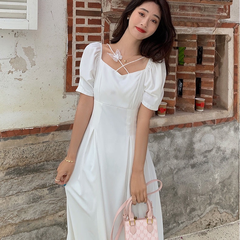 summer maxi white beach dress for woman Casual LONG dress plus size ...