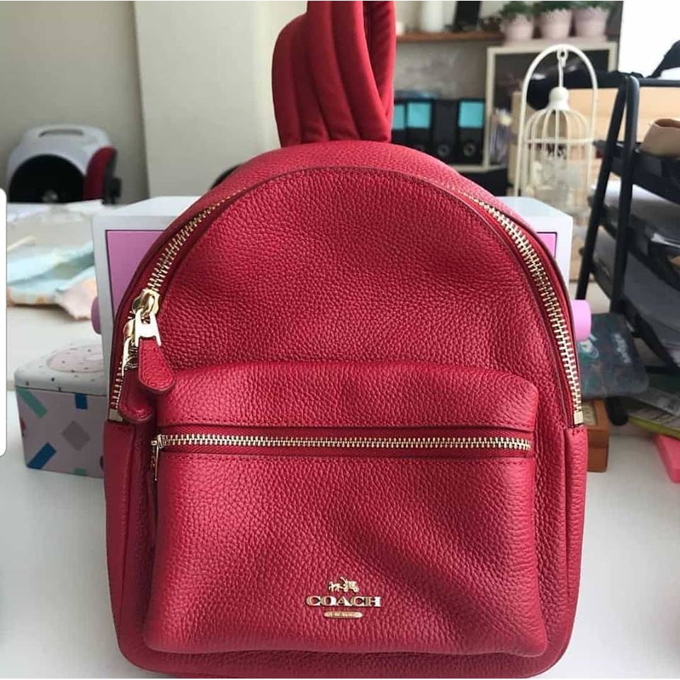 coach red backpack