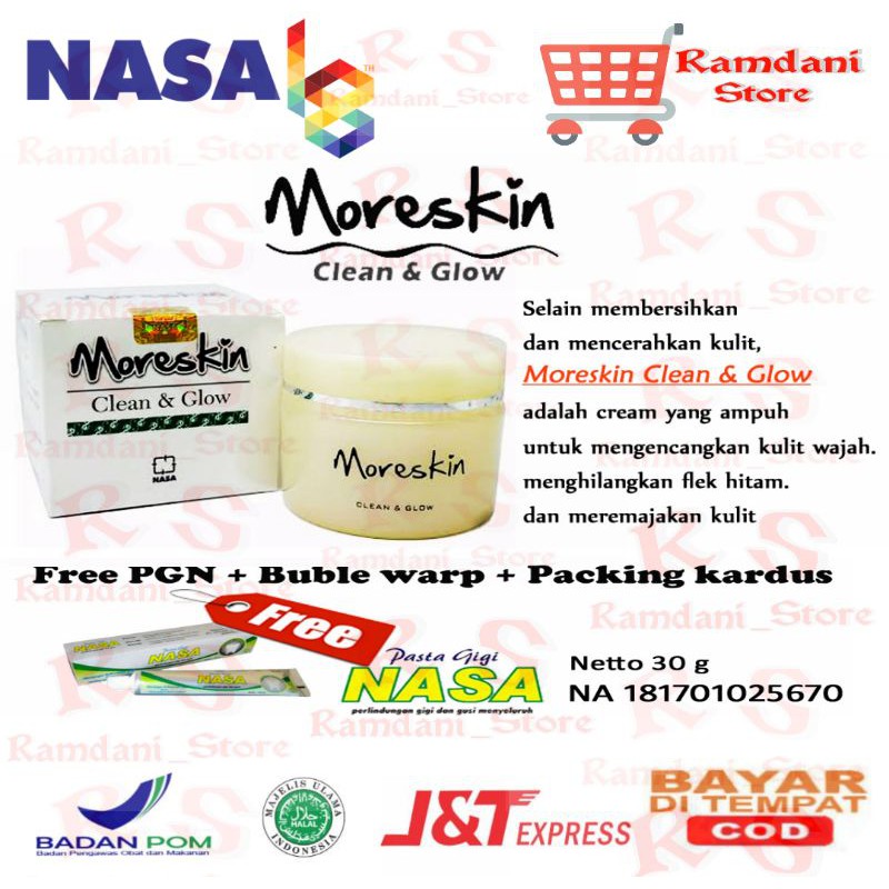 Moreskin Clean Glow 100 Original Nasa Facial Whitening Shopee Philippines