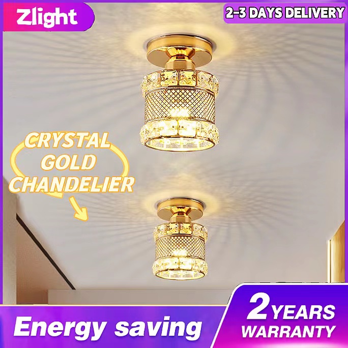 Crystal Gold Ceiling Light Nordic lighting porch living room ceiling