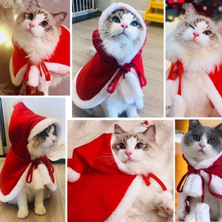 【ins】⊕✣❖Cartoon Christmas Pet Dog Cat Coat Jacket Puppy Santa Cloak Cape with Hat Xmas Warm Clothes
