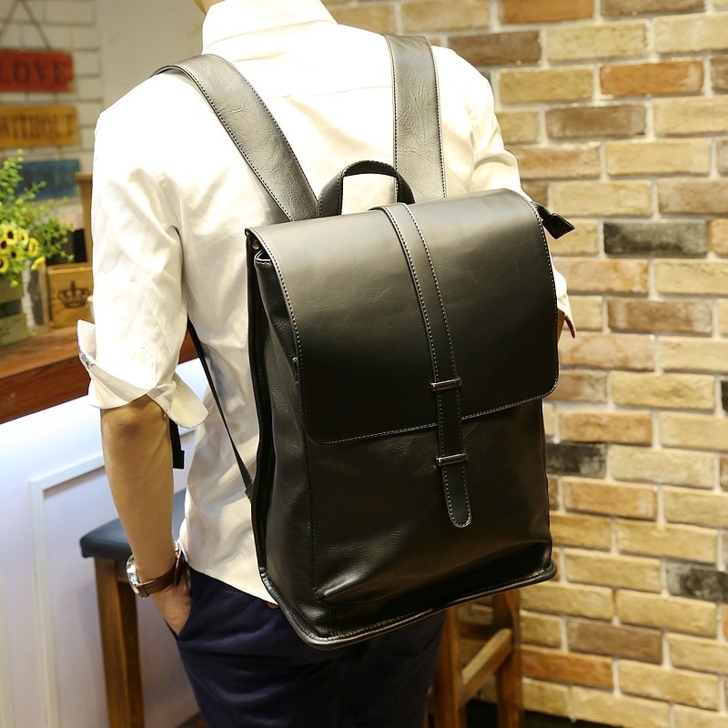 leather business backpack