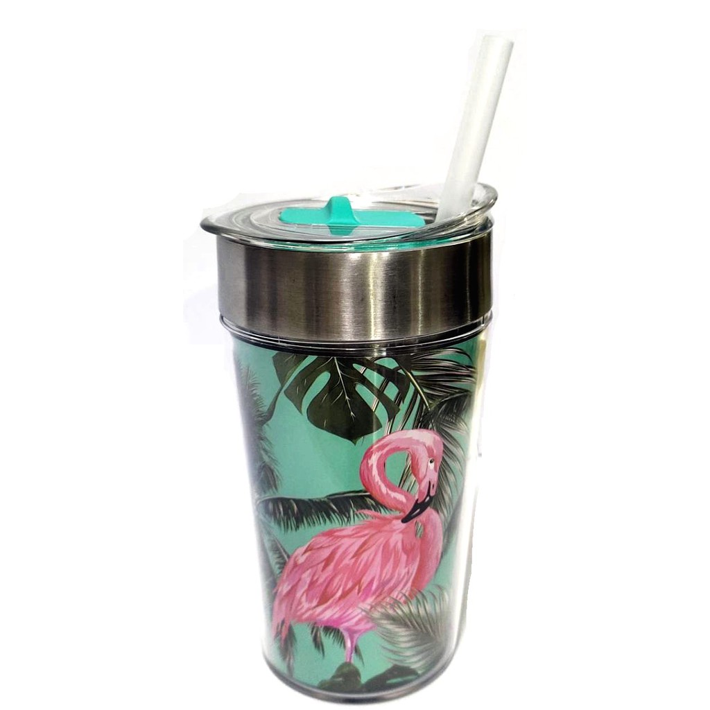 thermal cup with straw