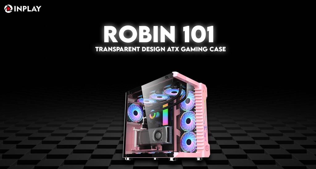 Inplay Robin 101 Black Transparent Design Atx Gaming Case Black