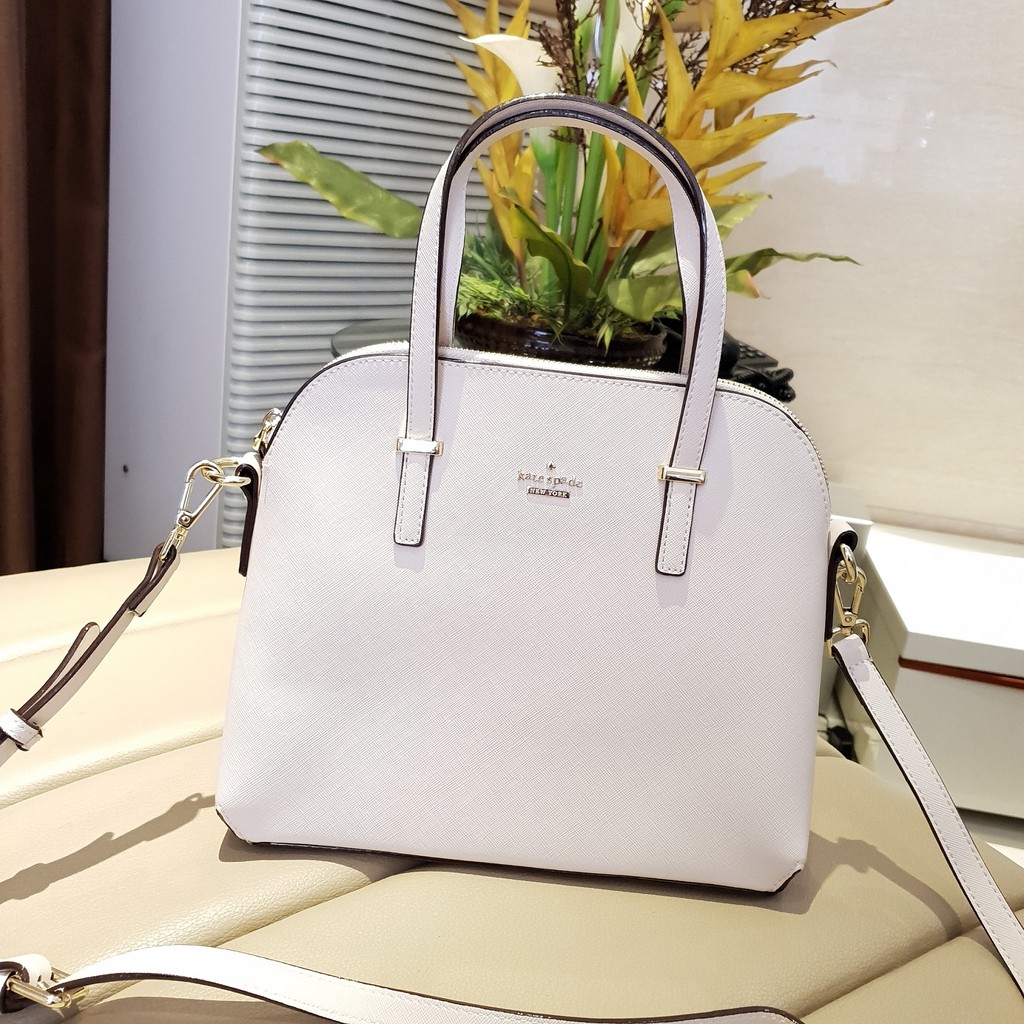 Kate Spade Satchel Bag - Cedar Street Maise Dome Saffiano Leather - White |  Shopee Philippines