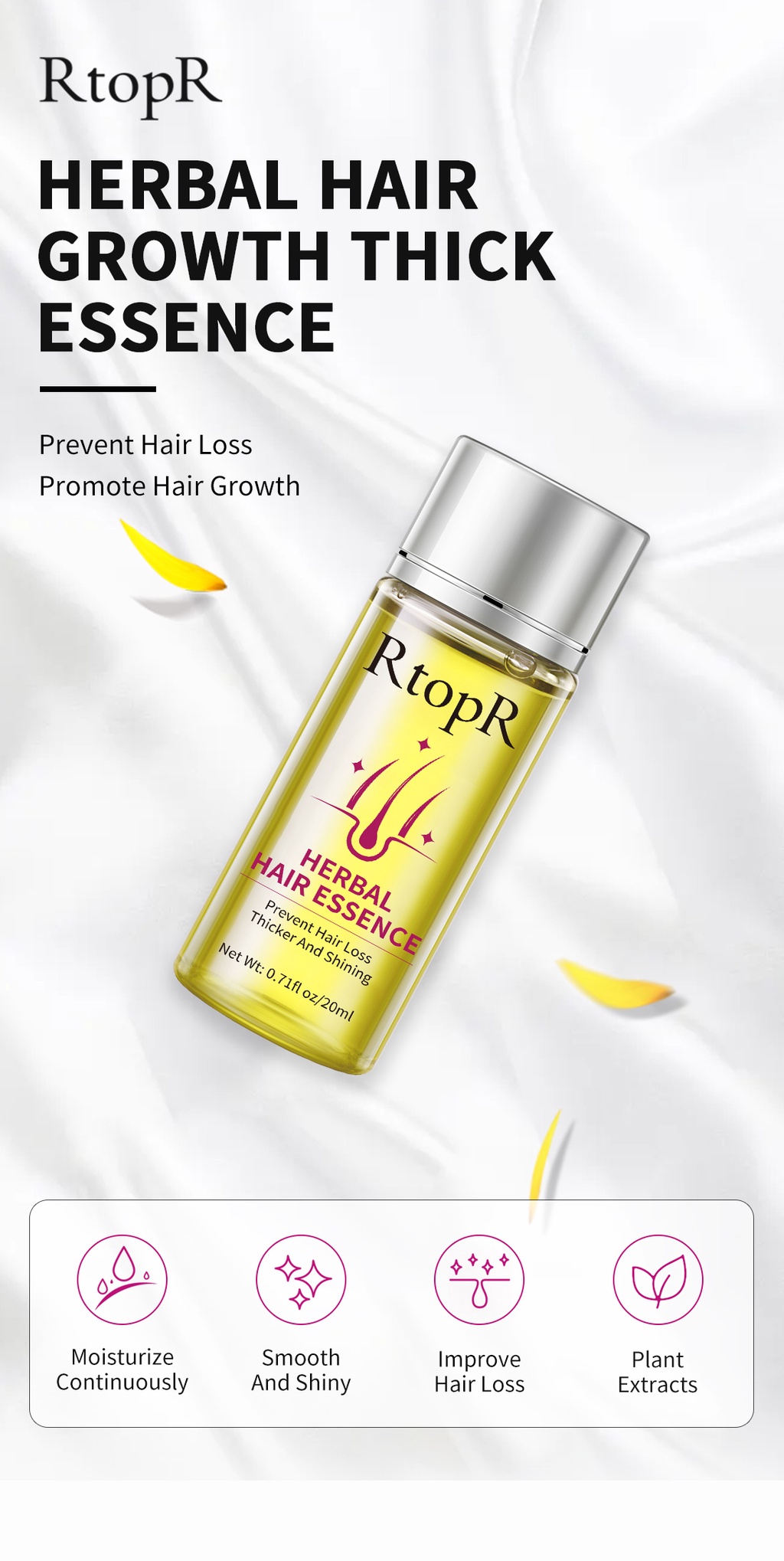 RtopR Hair Growth Essence Anti Hair Loss Liquid Promote Thick Fast Hair ...