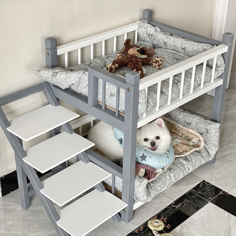Dog Bed Solid Wood Princess Cat Bunk, Wooden Bunk Beds For Cats
