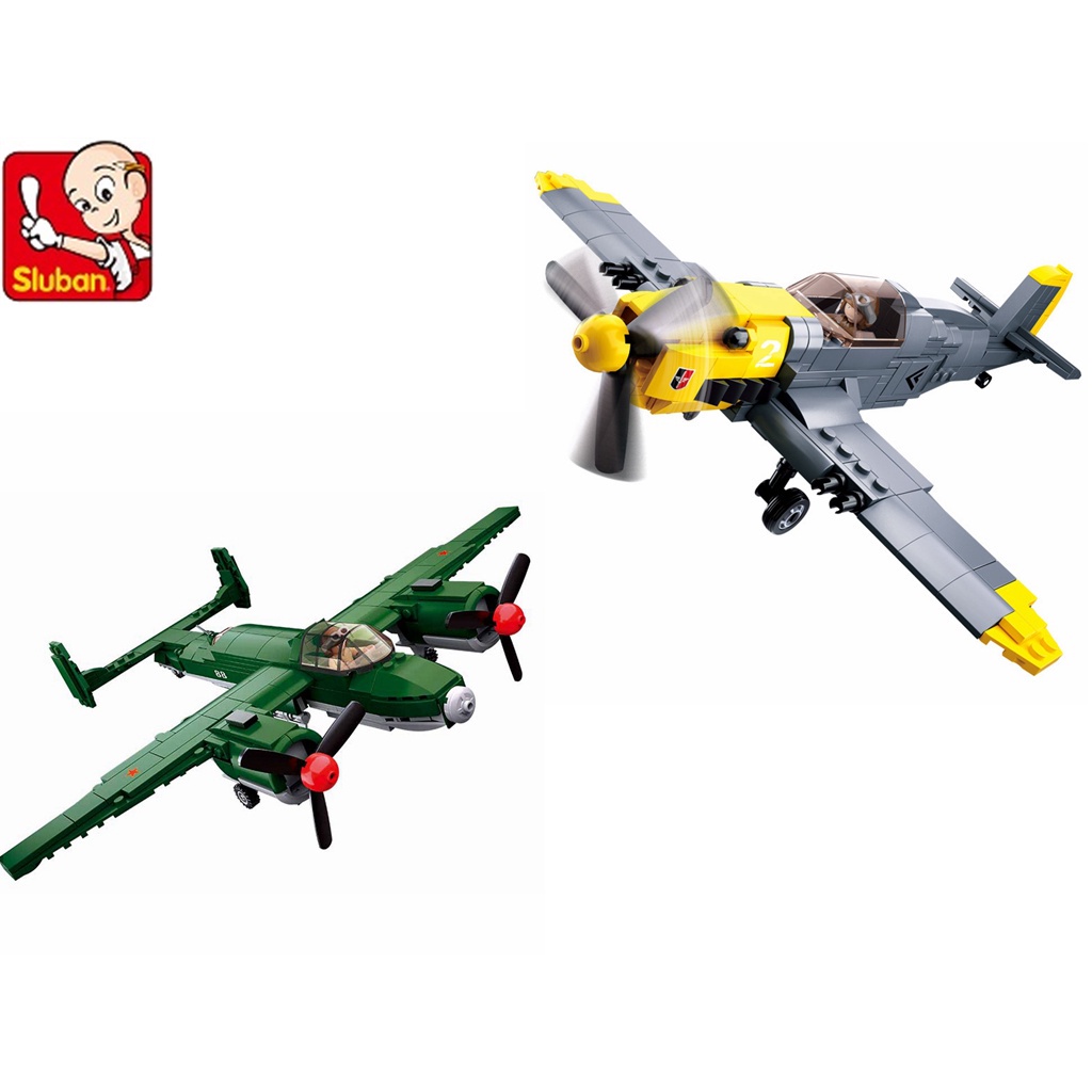 SLUBAN lego military World War II BF 109,TUPOLEV TU-2 Bomber building ...