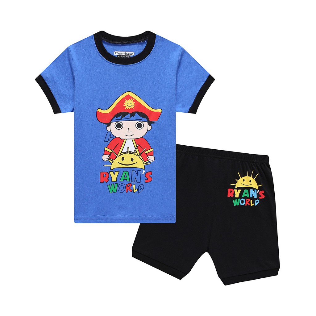 Baby Boy Sleepwear Kids 100 Cotton Short Sleeve Fashion Cartoon Ryan Toys Ryans World Pajamas For Boys Children Clothes Shopee Philippines