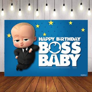 Boss Baby Photography Backdrop Children Boy Turns One Birthday Party Blue  Backgrounds Custom Name Photo | Shopee Philippines