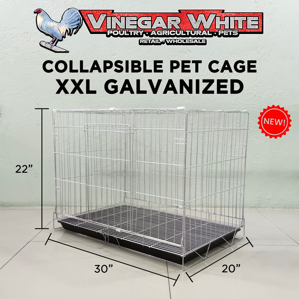 Heavy Duty Pet Cage Collapsible Galvanized Free Poop Tray for Dog Cat