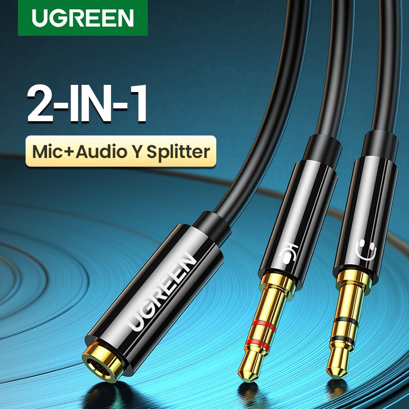 UGREEN Mic Headphone Splitter Headset Audio Microphone Adapter CTIA