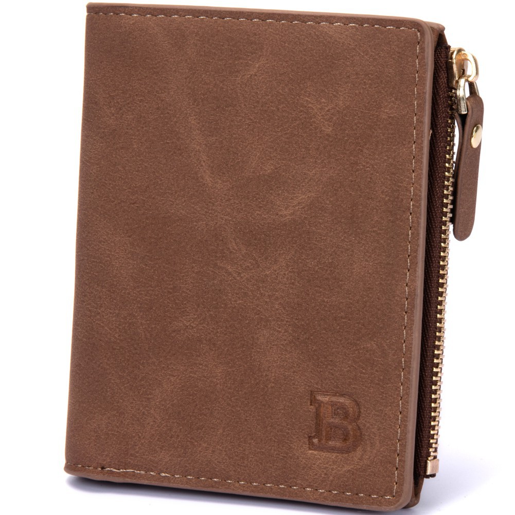 Men Slim Purse Fashion Leather Wallet with Coin Pocket | Shopee Philippines