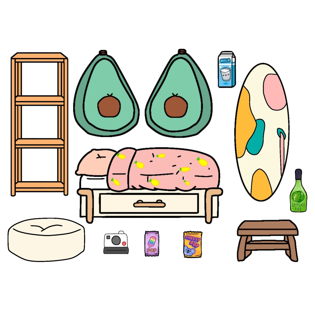 Toca Boca Random House furniture Stickers | Shopee Philippines