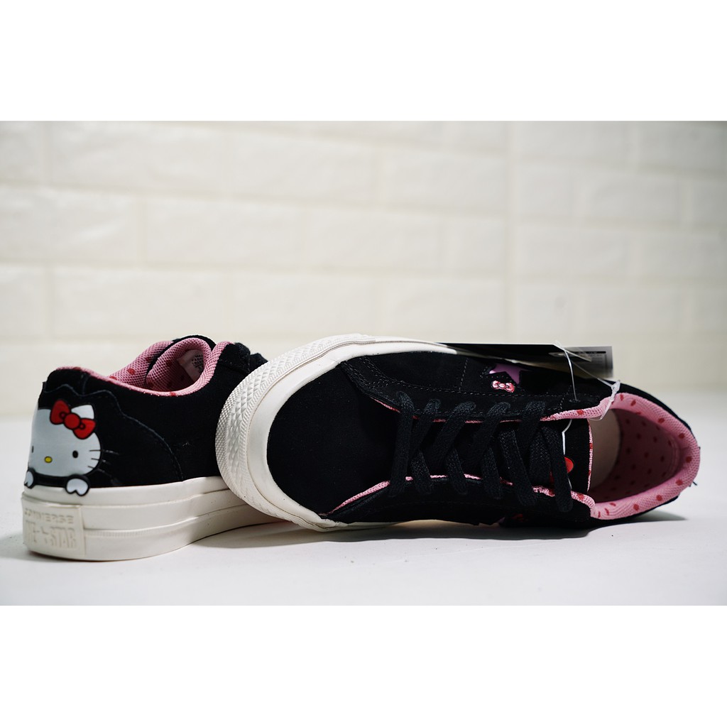 equation Thunder Picasso Hello Kitty x Converse One Star Black Suede Low Top shoes | Shopee  Philippines
