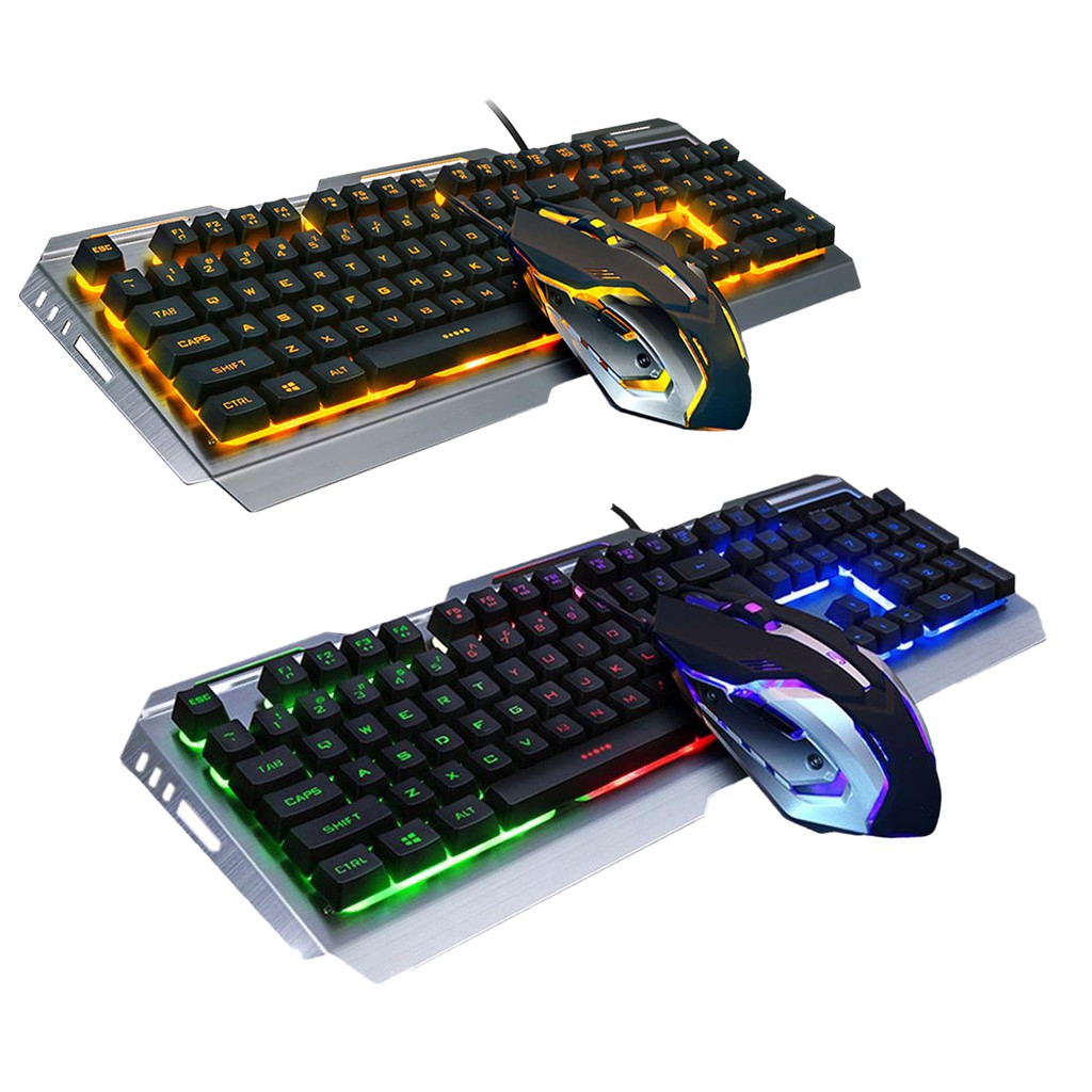 Gaming Keyboard Illuminated Keyboard and Mouse V1 104 Key USB Wired RGB