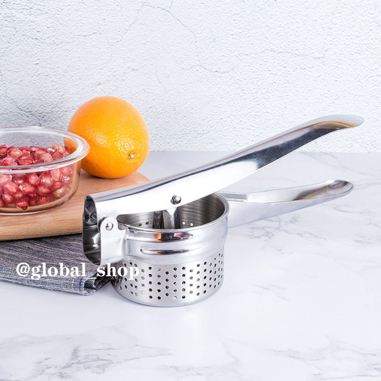 Stainless Steel Potato Masher Ricer Puree Garlic Vegetable Fruit Presser Lemon Lime Squeezer R-12