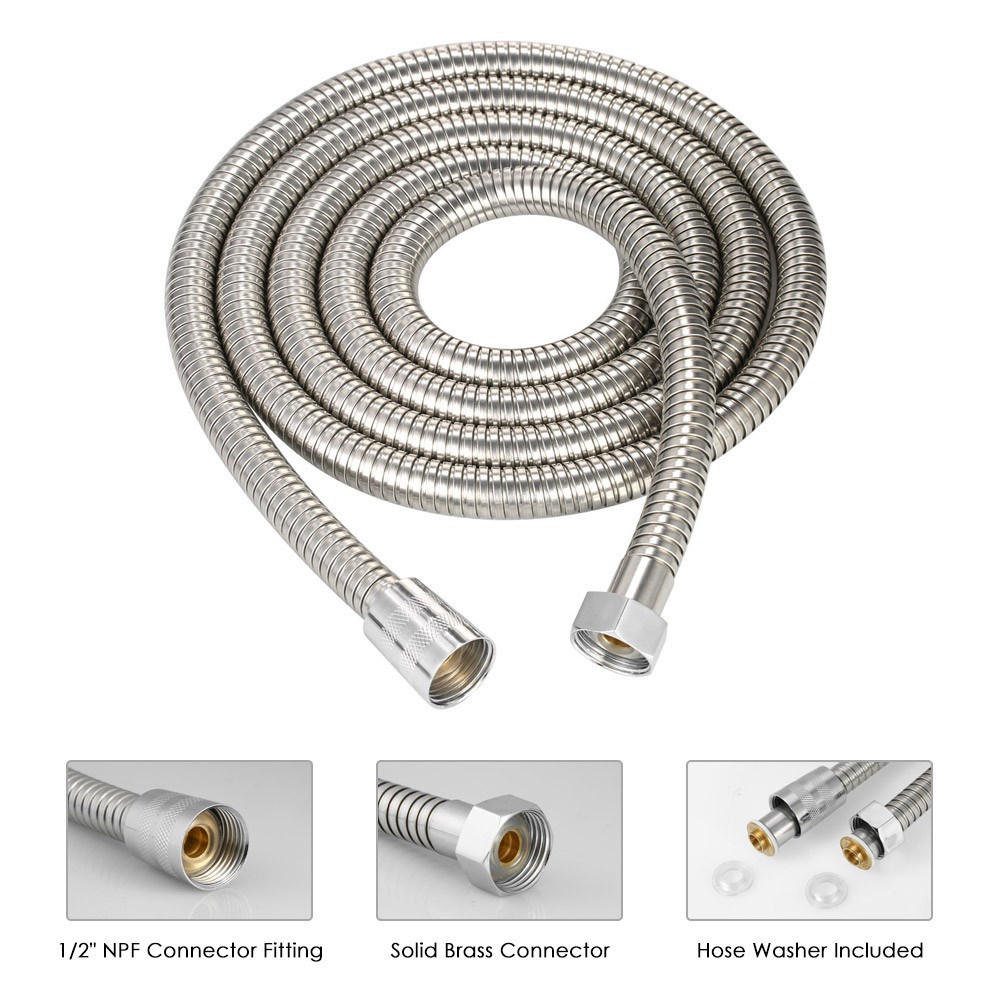 Shower Hose 2M Extra Long Handheld Extension Shower Hose Flexible Pipe