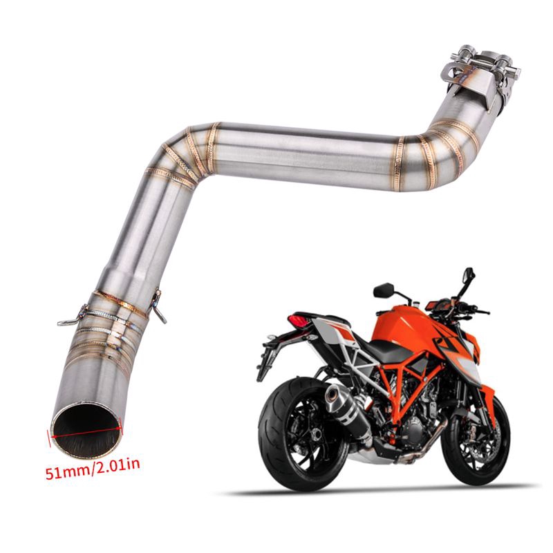 Exhaust Pipe Motorcycle Full Exhaust System Vent Middle Pipe Link Connect Tube for Duke 390 2013-2016 